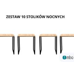 Zestaw 10 stolików nocnych metal+ dąb odwieczny